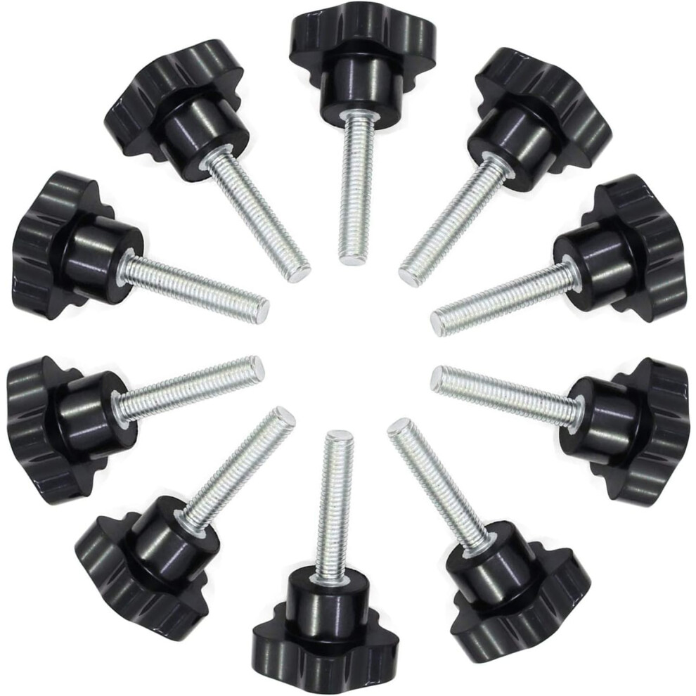 Hex Shaped Grips For Precision Control, Clamping Screw Knob With M6 X 40Mm Fully Threaded Stem, Durable Hand-Tight Fastener For Instrument Apparatus 9358999392868
