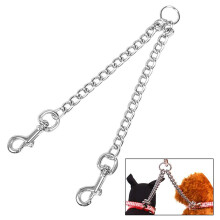 Coupleur de laisses pour promener deux chiens, laisse double tandem robuste en métal avec mousquetons pivotants, anti-nœuds, pour l'entraînement