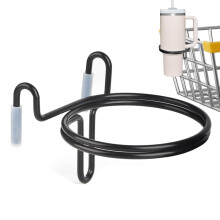 Shopping Cart Cup Holder Portable Travel Cart Organizer NonSlip Drink Holder Black For Supermarkets Airports Warehouses