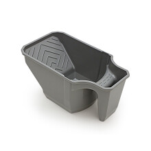 Professional, reinforced color tray for motorcycle painting projects, coating tasks, ergonomic onehand grip design, gray