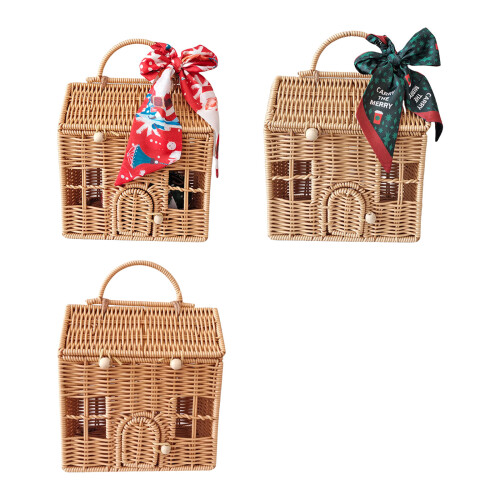 Plastic Wicker Suitcase Rattan Basket with Handle Food-Type C 1