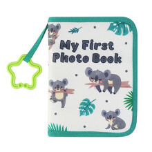 Babys First Year Memory Book with Cloth Page-Green Edge Koala