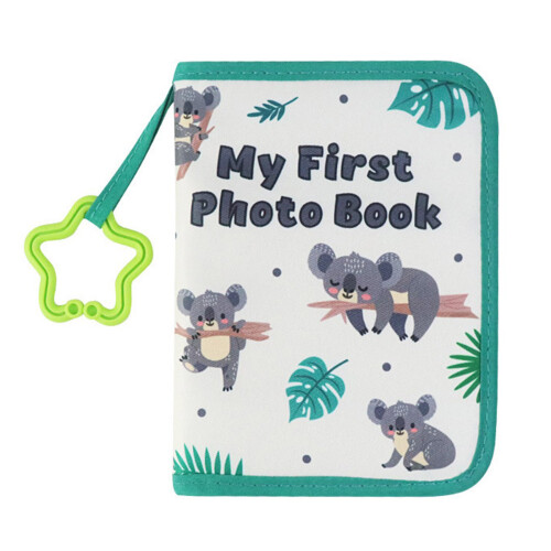 Babys First Year Memory Book with Cloth Page-Green Edge Koala