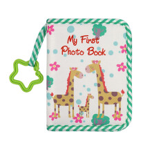 Babys First Year Photo Book Soft Cloth Album-Green Giraffe