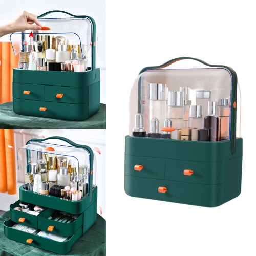 Multipurpose Clear Drawer Cosmetic Organizers Accessory-L Green 2