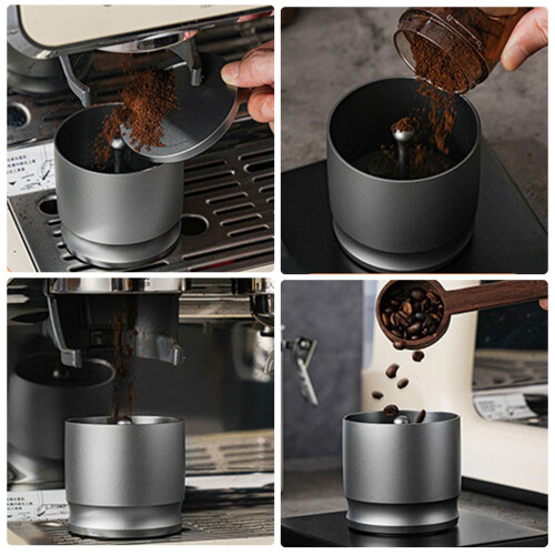 58mm Professional Coffee Dosing Funnel Espresso Machine-Black 1