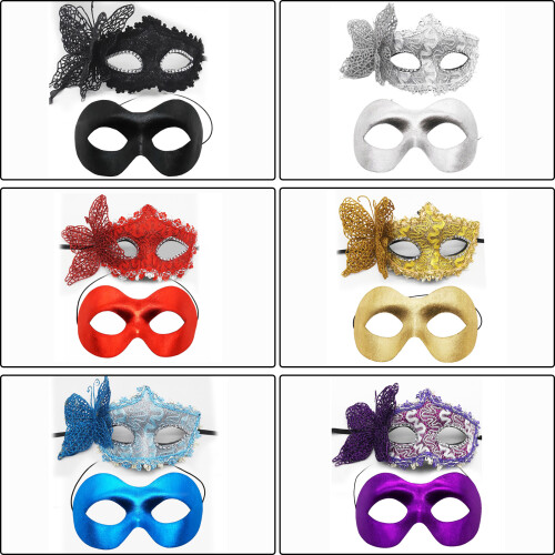 2pcs Elegant Butterfly Side Designs Masquerades Party-Silver 1