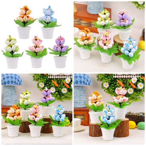 Oeufs de pâques réalistes, jardinière de fleurs d'arbre,-Vert 1