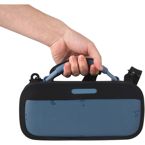 Silicone Protective Case For Speakers Antislip Designs Adjustable Strap Weather Resistant Blue 2