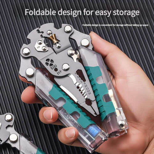 Ergonomic Folding Electrician Wire Stripper Foldable Cutter With Voltage Detectors And Testing Function Screwdriver Tool 1