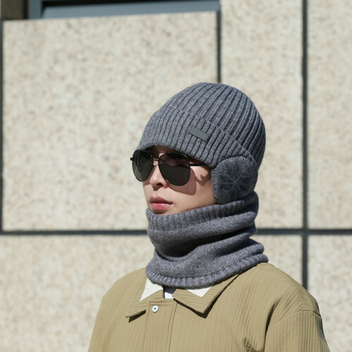 Chapeau tricoté Unique unisexe, chapeau d'hiver, pull-Gris clair 1