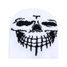 Chapeau de crâne pour Halloween, chapeau-noir sur blanc