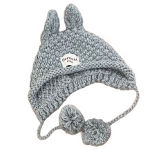 Chapeau d'oreille de lapin populaire pour adolescents-Gris