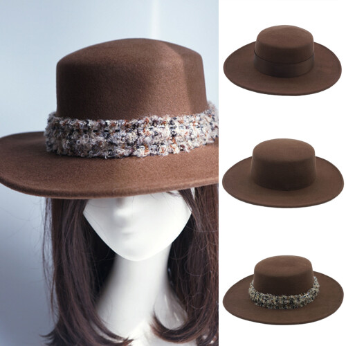 Chapeau plat polyvalent, Simple, couleur-Dessus plat 7cm sans 2