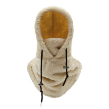 Housse Ă capuche en peluche polaire, couvre-chef chaud-Kaki