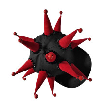 Chapeau de Baseball à pointes Punk-corne de velours cloche rouge