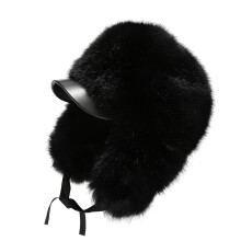 Chapeau Ushanka en fourrure pour usage quotidien, chapeau-Noir