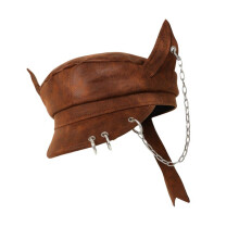 Béret à ceinture en chaîne pour femmes, chapeau octogonal-bronze