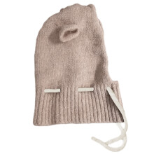 Chapeau cache-oreilles en crochet Ă la main,-couleur moka