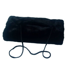 Chauffe-mains en fourrure artificielle, pour-Zip ordinaire noir