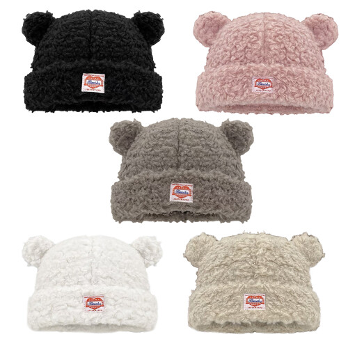Chapeau polaire multi-usage avec oreilles d'ours pour-Beige 1