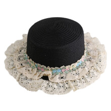 Chapeau Panama élégant en dentelle française, chapeau de-Noir