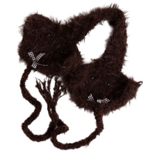 Cache-oreilles en crochet à la mode, pour fête d'halloween,-Noir