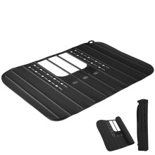 Silicone sink cover 21.5x16.5 heatresistant foldable sink cover with hanging loop mat for cosmetics, skincare products, hair dryer, black Ref: 1577