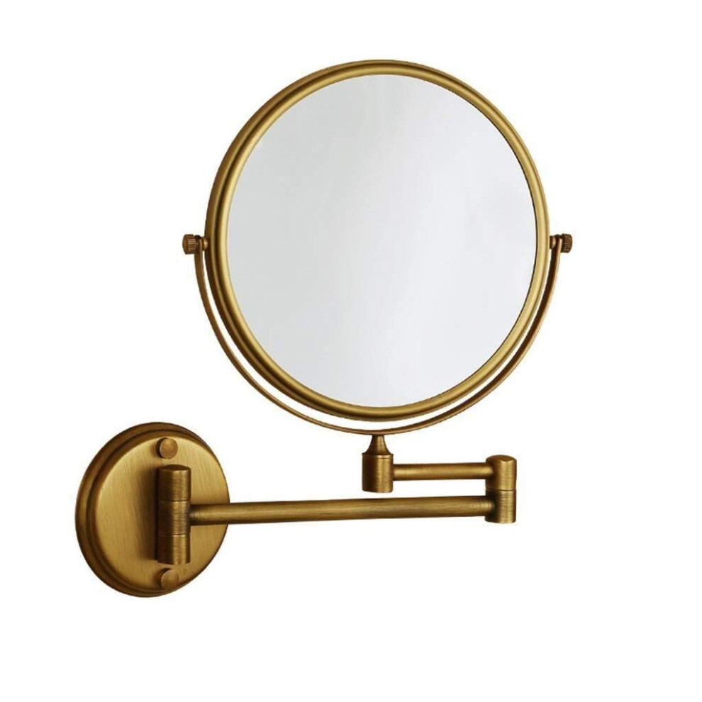 Vanity Copper Beauty 8 Inch Makeup Wall Mounted Telescopic Double Magnifier with 3x Magnification
