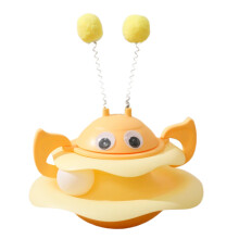 Rotating cat toy, wobble toy with turntable Spinning play platform in Little Bee design