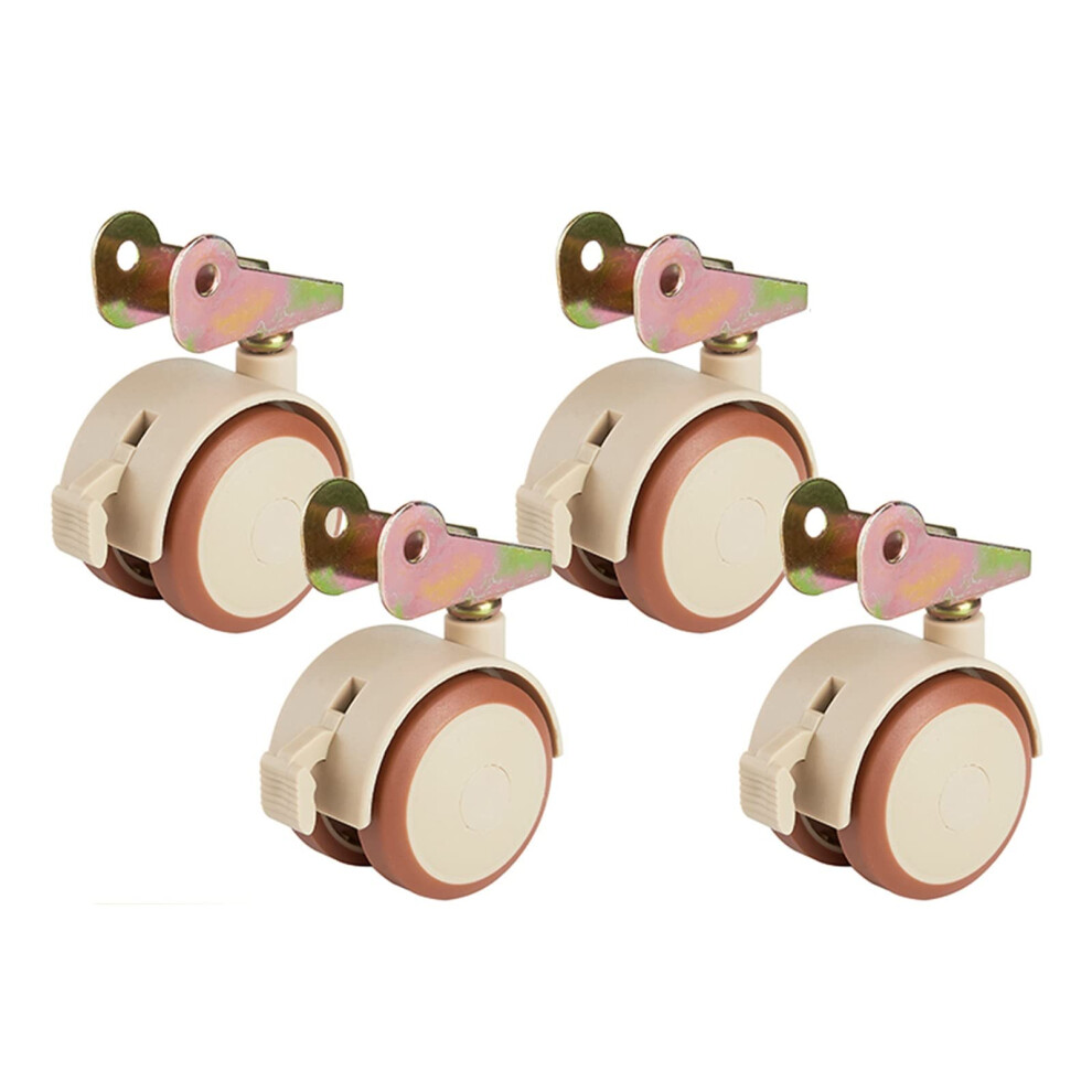 Threaded Shaft Swivel Castors Set Of 4, 2 Inch Locking Swivel Casters, Silent No Floor Marks For Furniture, 22mm