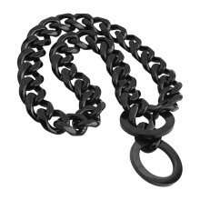 Dog training collar, 86 cm long, made of stainless steel, suitable for neck circumference of 76 cm, for all breeds, outdoor activities, black.