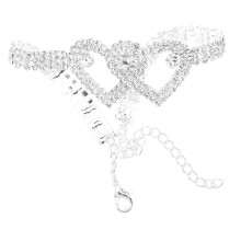 Crystal Heart Adjustable Anklet for Women, Beach Jewelry for an Attractive Look, Special Occasions, Silver Ankle Chain