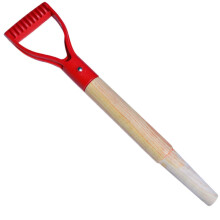 Replacement for shovel handle 18inch wooden rake and spade handle with plastic grip for garden, trench, camping, and landscaping tool repairs.