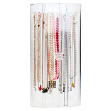 Elegant Design Necklace Display Stand, Dust-proof Display Box with Large Capacity, Clear Acrylic Material for Your Precious Collection (High Transpare