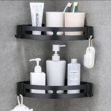 Compact Corner Bathroom Organizer, Space Aluminum Ensures Rustproof Durability, High Adhesion Secure Mounting Without Drilling, Stylish And Functional