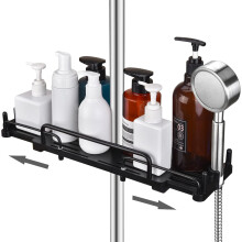 Waterproof Shower Organizer, Customized Metal Hooks And Hollow Hole Design, No Drilling Installation With Durable Material For Space-Saving Bathroom S