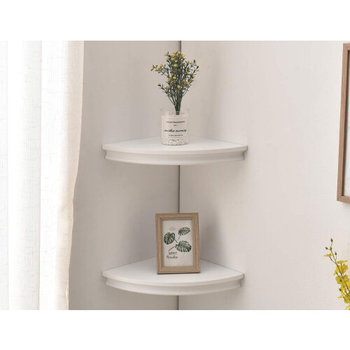 Floating Corner Shelves, Solid Wood For Heavy Duty Usage Sturdy Construction Easy Installation, Wall Mounted Rustic Decor For Bedroom Bathroom Kitchen 1
