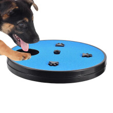 Dog scratching pad  Nonslip dog nail file  round slow feeder toy, interactive puzzle toy for indoor dogs Blue