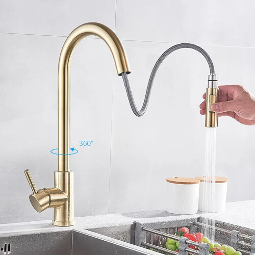 Touch On Kitchen Faucet With Pull Down Sprayer, Sensor, 304SS, Single Handle, Two Outlet Modes, Matte Black Finish 1