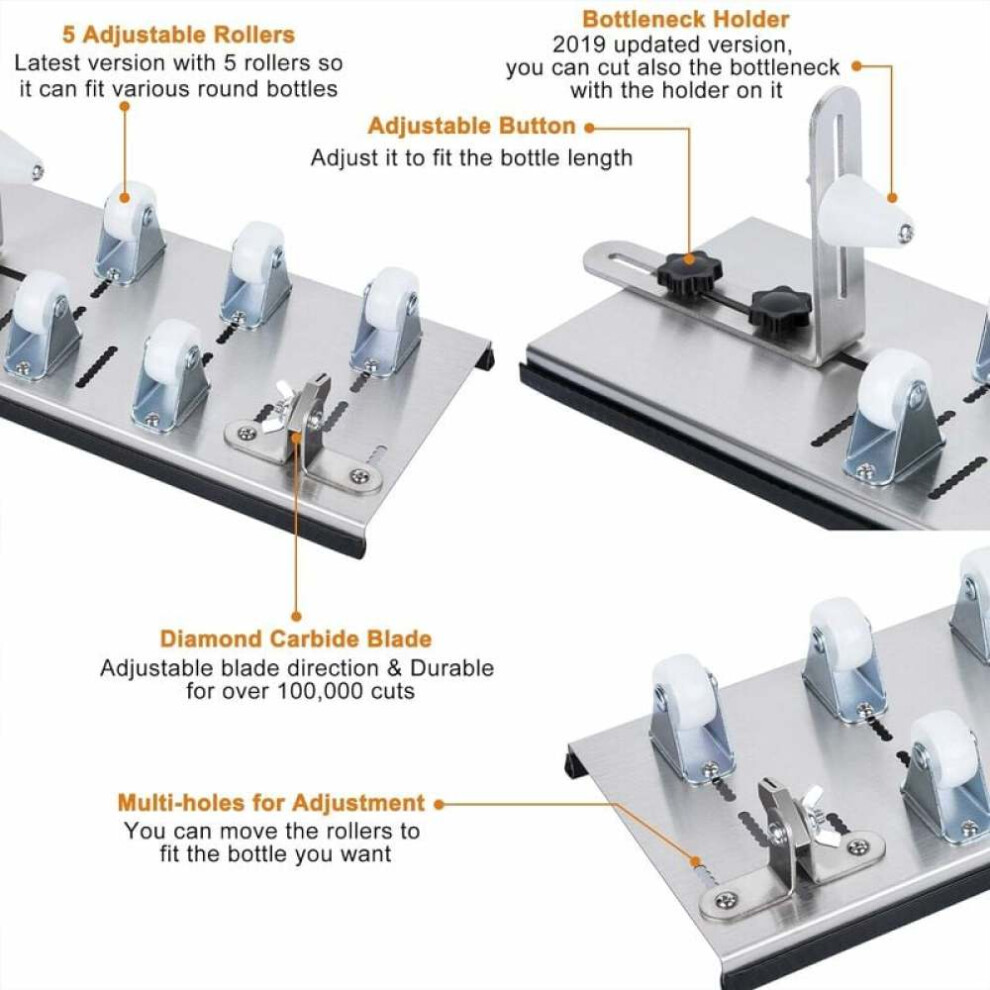Glass Bottle Cutter Kit, Stainless Steel Glass Bottle Cutter With Adjustable Design For Precise Cutting, Stable And Solid Base For Diy Creativity, 9128293338950