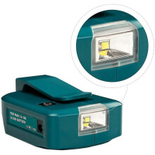 Éclairage portable avec USB, chargeur d'alimentation, adaptateur secteur 12 V CC pour batterie au lithium, lampe de travail avec double port USB et