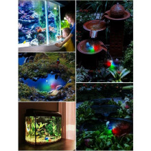 Aquatic Artisan: Bomba submersível com iluminação LED multicolorida, transforme seu lago em um oásis vibrante, vazão máxima de 300 L/h, sem