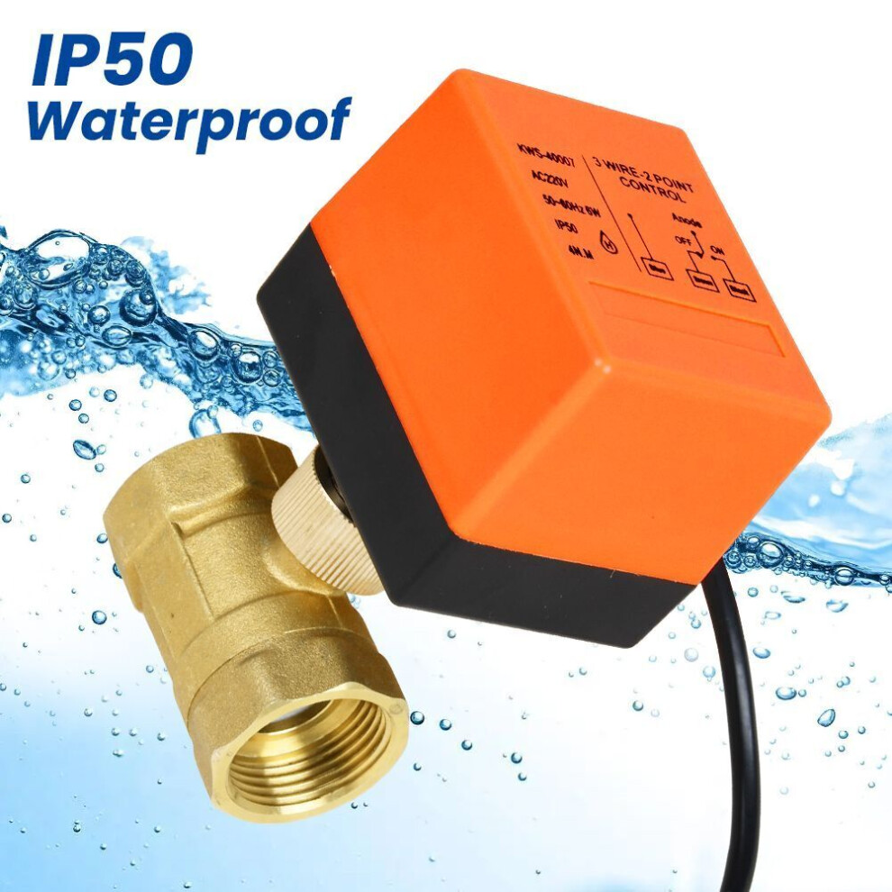 Motorized Ball Valve For Industrial Automation, Three Way Brass Electric Ball Valve With 3-Wire Connection And 90-Degree Rotation, Suitable For Water 9128293339506