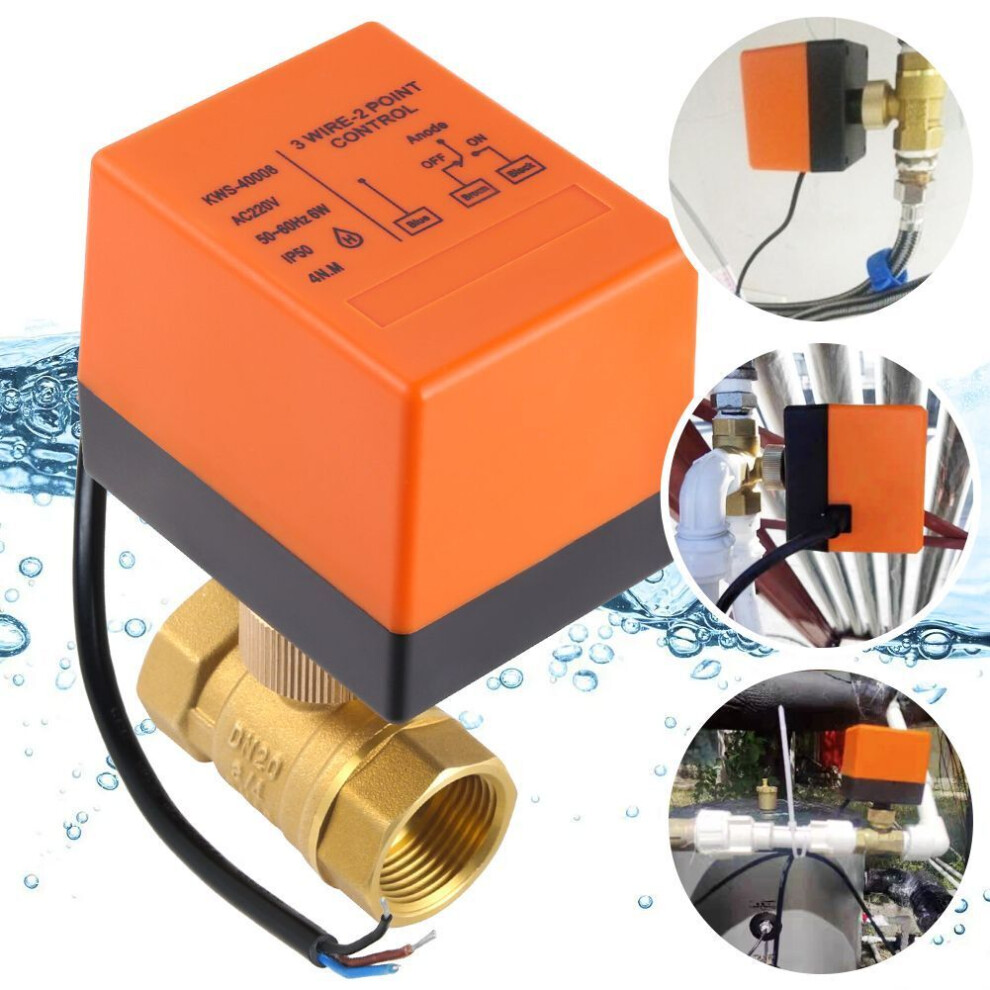 Dc 12V Motorized Ball Valve Electrically Actuated Brass Valve For Automated Flow Control, 3 Way Configuration With Thread Connection, Energy-Saving 9358999492674