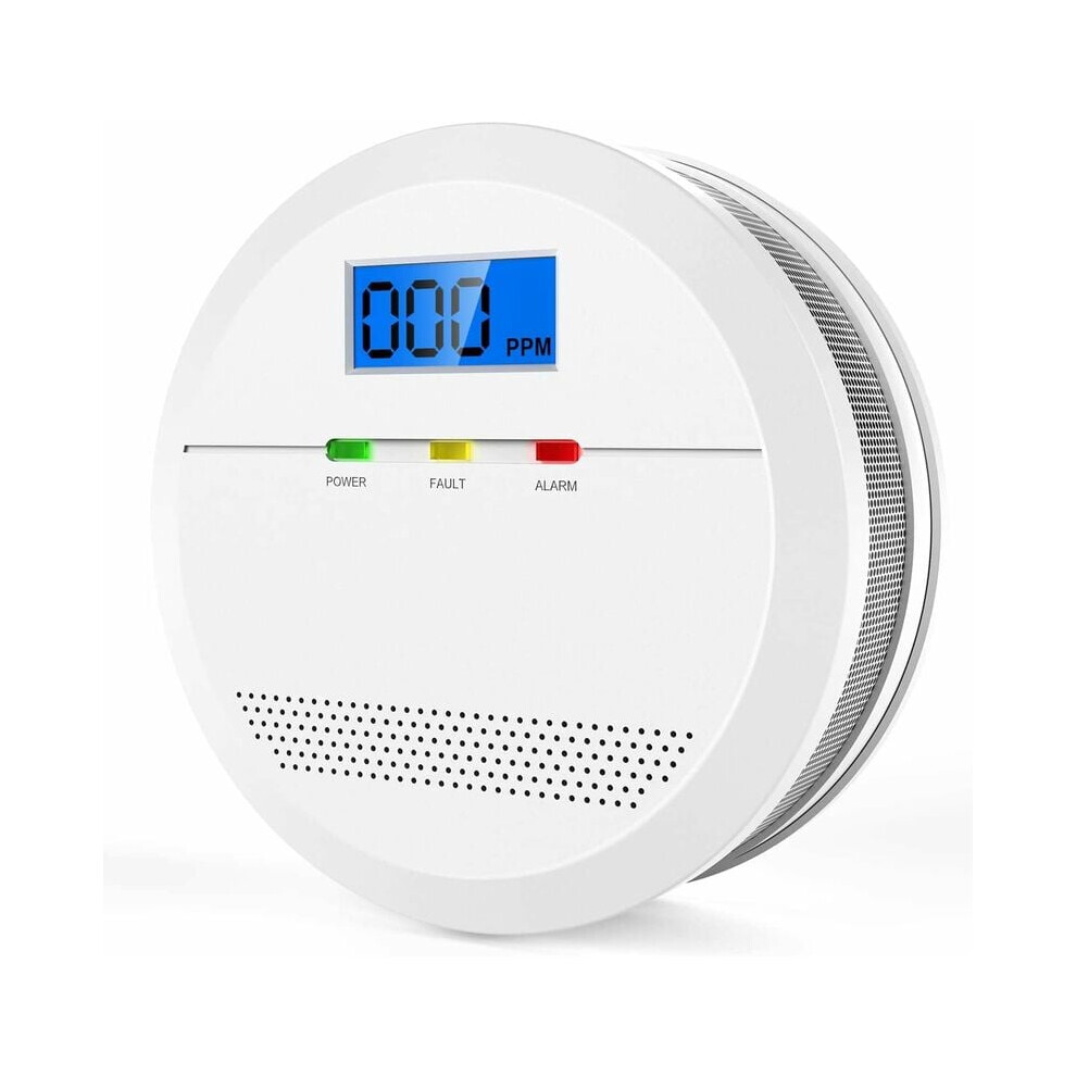 Carbon Monoxide Alarm, Battery Operated Electrochemical Sensor Detector With Real-Time Co Levels, Portable Mini Device For Home Safety 9448196435762