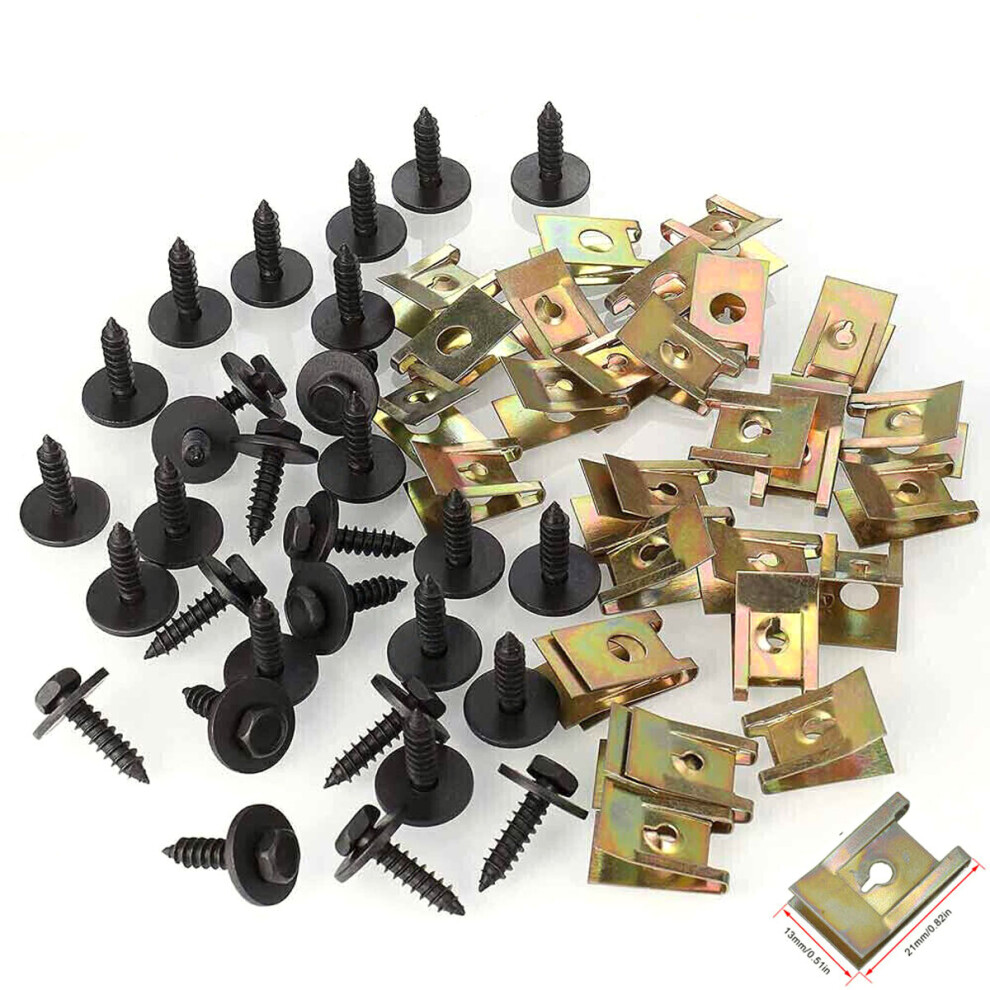 Nut Clip Fastener Kit, Simple To Use Automotive Retainers For Engine Under Cover, Compatible Models Bmw E92 E46 E90 Bolt And Washer Assembly, 9358999475011