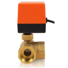 Válvula de bola eléctrica para sistemas de control de fluidos, válvula de bola motorizada con sistema de control de tres cables y dos controles, y
