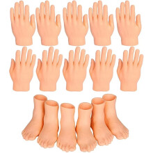 Leuke komische act met stressverlichtende, realistische kleine handjes, mini rubberen vingerpoppetjes, kleine vingerpoppetjes,