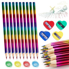 Lápis Mágico para Colorir, com Corpo Triangular, Cores do Arco-Íris, Macio e Resistente, Ideal para Presentear Crianças e Adultos, Aprimora a